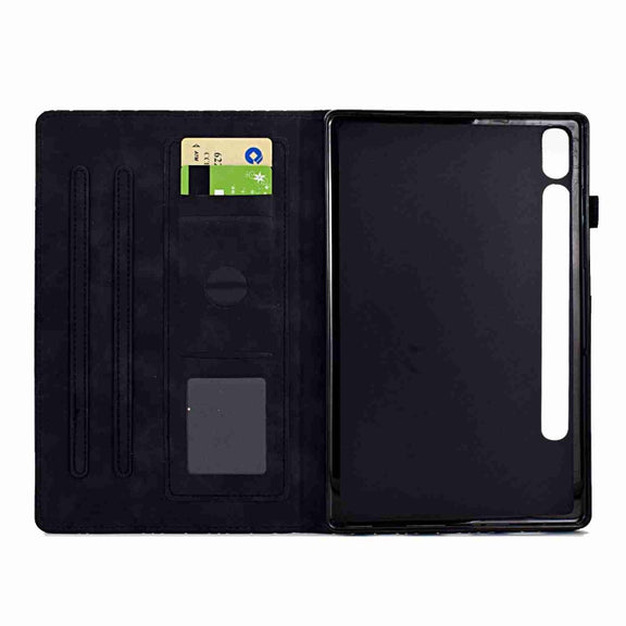 For Samsung Galaxy Tab S9 Rhombus TPU Smart Leather Tablet Case(Black)