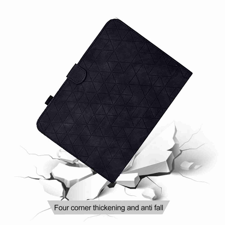 For Samsung Galaxy Tab S9 Rhombus TPU Smart Leather Tablet Case(Black)