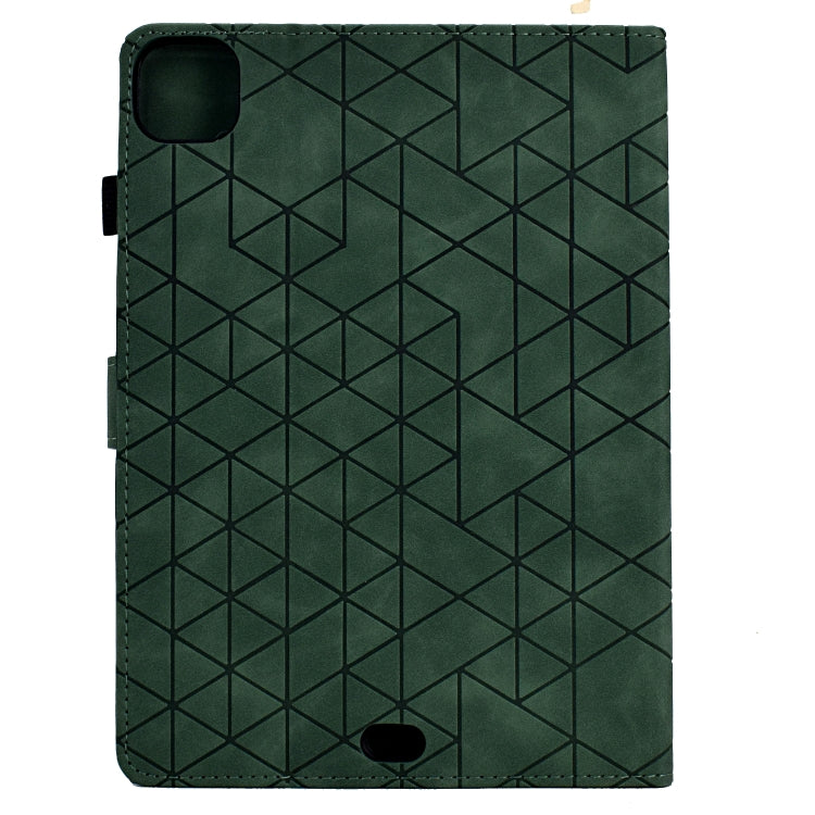 For iPad Pro 11 2024 Rhombus TPU Smart Leather Tablet Case(Green)