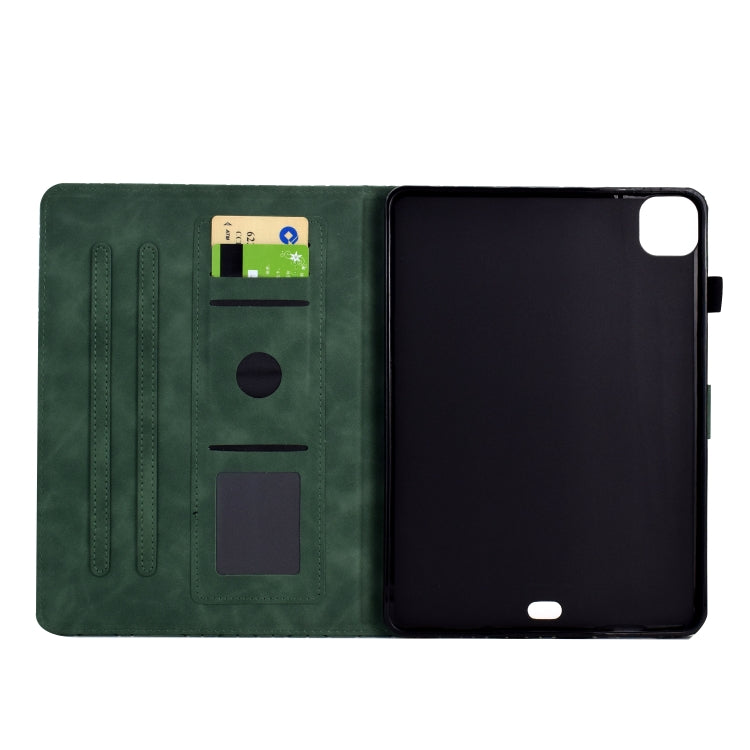 For iPad Pro 11 2024 Rhombus TPU Smart Leather Tablet Case(Green)