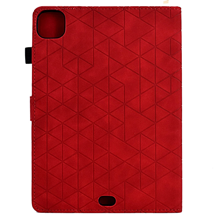 For iPad Pro 11 2024 Rhombus TPU Smart Leather Tablet Case(Red)