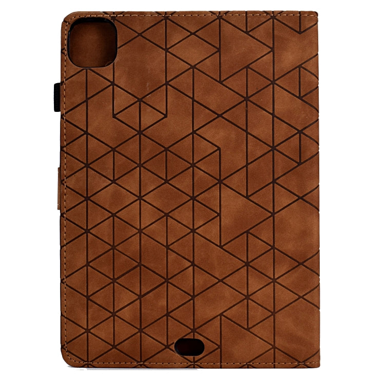 For iPad Pro 11 2024 Rhombus TPU Smart Leather Tablet Case(Brown)