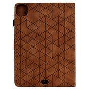 For iPad Pro 11 2024 Rhombus TPU Smart Leather Tablet Case(Brown)