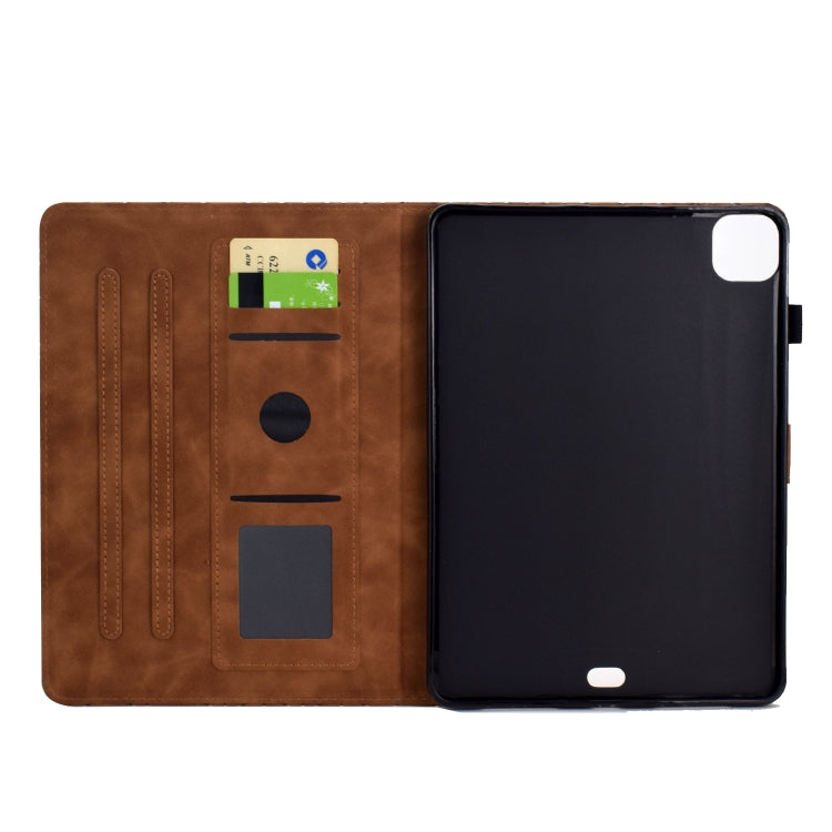 For iPad Pro 11 2024 Rhombus TPU Smart Leather Tablet Case(Brown)