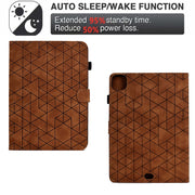 For iPad Pro 11 2024 Rhombus TPU Smart Leather Tablet Case(Brown)