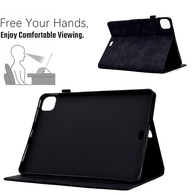 For iPad Pro 11 2024 Rhombus TPU Smart Leather Tablet Case(Black)