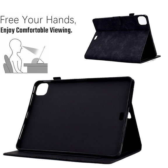 For iPad Pro 11 2024 Rhombus TPU Smart Leather Tablet Case(Black)