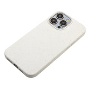 For iPhone 15 Pro Wheat MagSafe Magnetic Straw Material + TPU Phone Case(White)