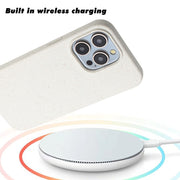 For iPhone 15 Pro Wheat MagSafe Magnetic Straw Material + TPU Phone Case(White)