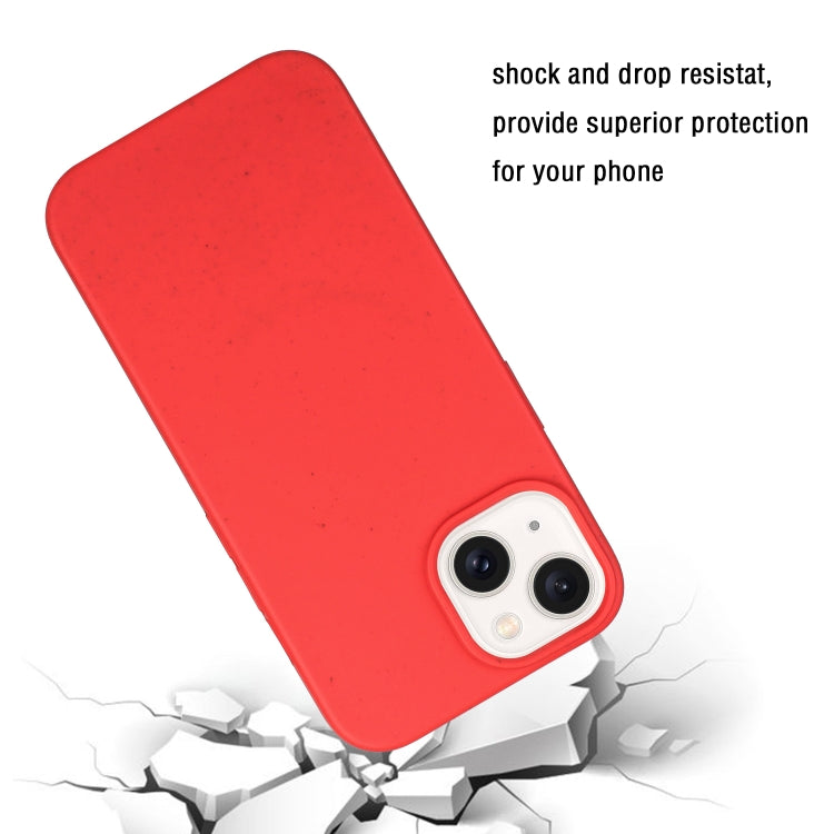 For iPhone 15 Wheat MagSafe Magnetic Straw Material + TPU Phone Case(Red)
