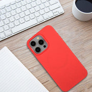 For iPhone 14 Pro Max Wheat MagSafe Magnetic Straw Material + TPU Phone Case(Red)