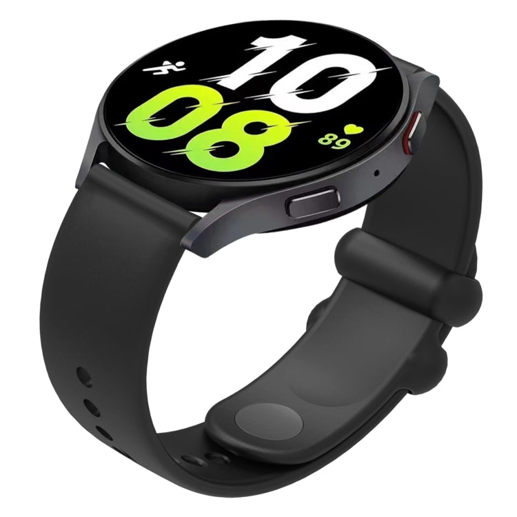 22mm Universal Solid Color Reverse Buckle Silicone Watch Band(Black)