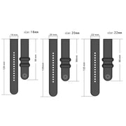 22mm Universal Solid Color Reverse Buckle Silicone Watch Band(Black)