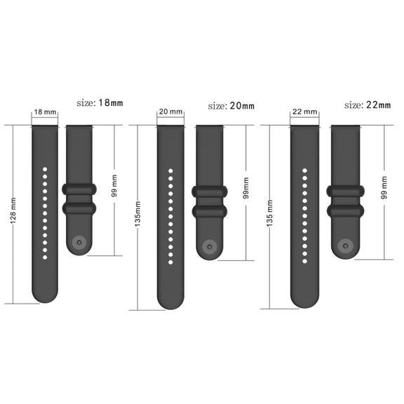 18mm Universal Solid Color Reverse Buckle Silicone Watch Band(White)