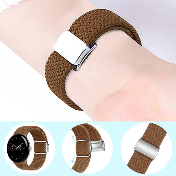 For Google Pixel Watch / Watch 2 Nylon Loop Magnetic Buckle Watch Band(Orange)