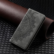 For iPhone 16 Pro Totem Embossed Magnetic Leather Phone Case(Grey)