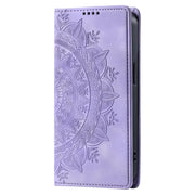 For iPhone 16 Pro Totem Embossed Magnetic Leather Phone Case(Purple)