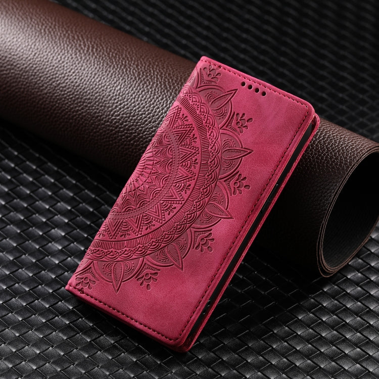 For iPhone 16 Plus Totem Embossed Magnetic Leather Phone Case(Red)