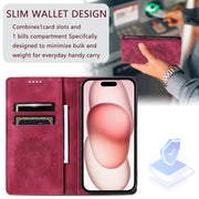 For iPhone 16 Plus Totem Embossed Magnetic Leather Phone Case(Red)
