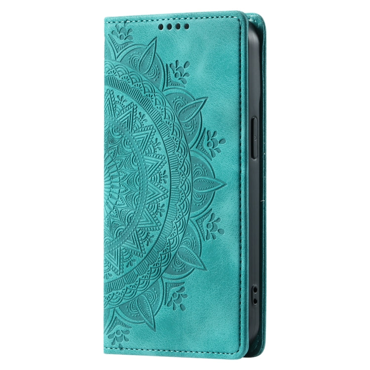 For iPhone 16 Plus Totem Embossed Magnetic Leather Phone Case(Green)
