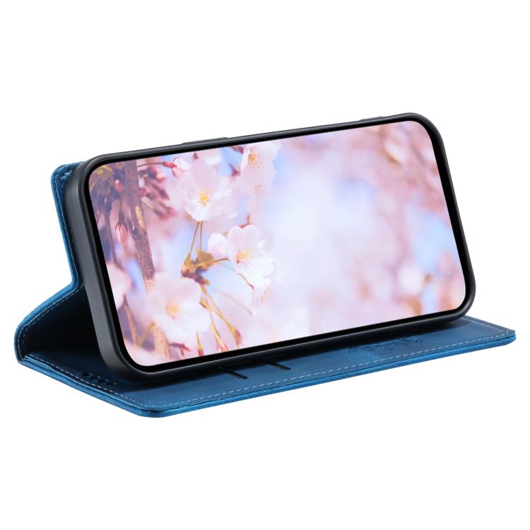 For iPhone 16e Totem Embossed Magnetic Leather Phone Case(Blue)