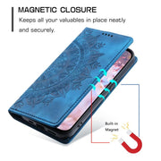 For iPhone 16e Totem Embossed Magnetic Leather Phone Case(Blue)