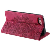 For iPhone 16e Totem Embossed Magnetic Leather Phone Case(Red)