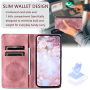 For iPhone 16e Totem Embossed Magnetic Leather Phone Case(Rose Gold)