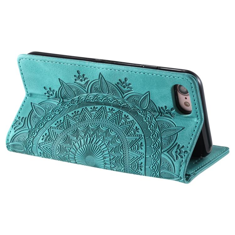 For iPhone 16e Totem Embossed Magnetic Leather Phone Case(Green)