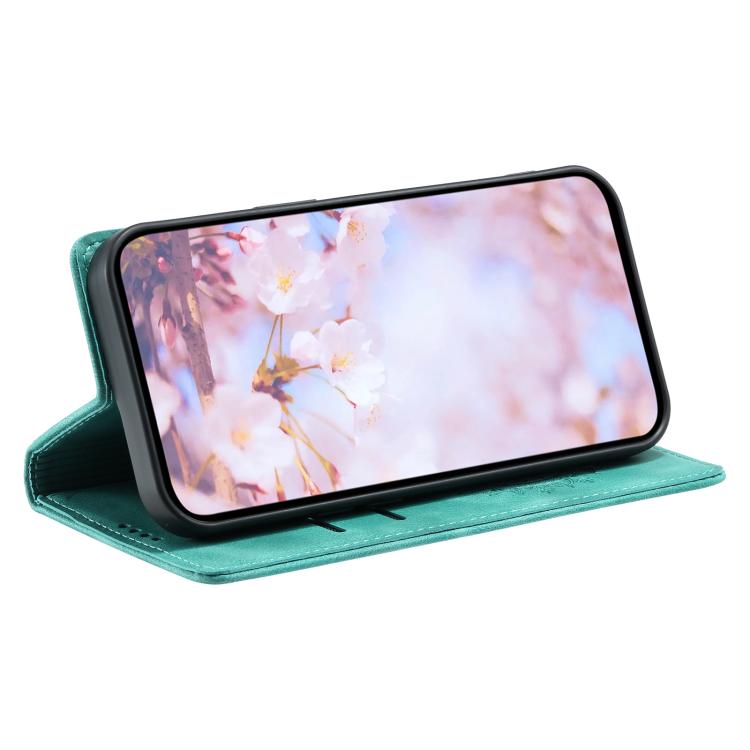 For iPhone 16e Totem Embossed Magnetic Leather Phone Case(Green)
