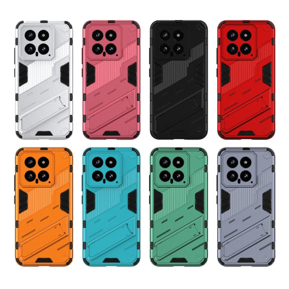 For Xiaomi 14 5G Punk Armor 2 in 1 PC + TPU Phone Case with Holder(Orange)
