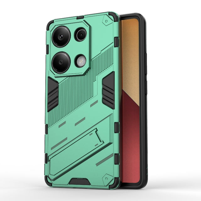 For Xiaomi Redmi Note 13 Pro 4G Global Punk Armor 2 in 1 PC + TPU Phone Case with Holder(Green)
