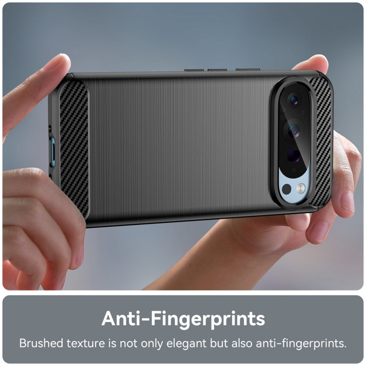 For Google Pixel 9 Pro 5G Carbon Fiber Brushed Texture TPU Phone Case(Black)