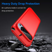 For Google Pixel 9 Pro 5G Carbon Fiber Brushed Texture TPU Phone Case(Red)
