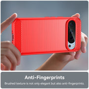 For Google Pixel 9 Carbon Fiber Brushed Texture TPU Phone Case(Red)