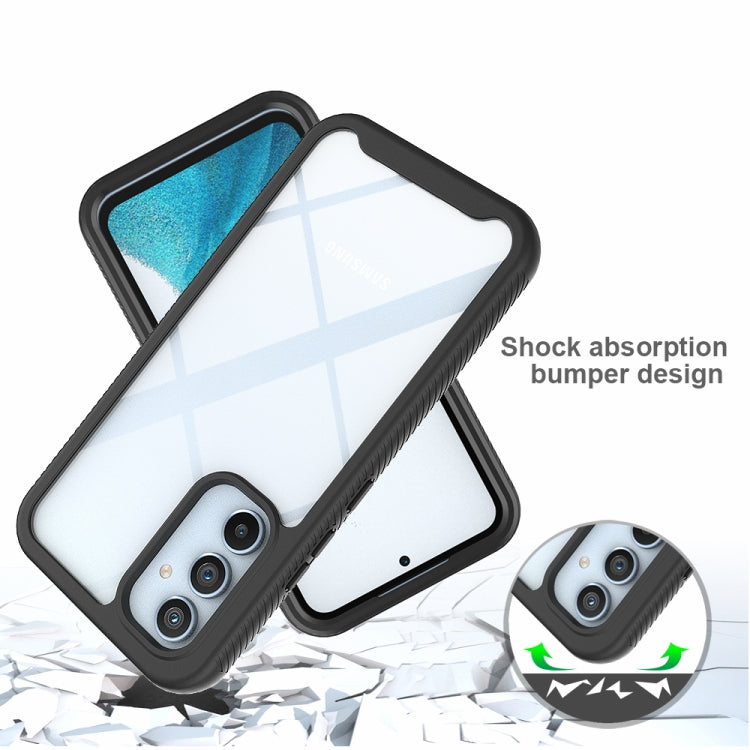 For Samsung Galaxy A54 5G Starry Sky Solid Color Shockproof TPU Clear PC Phone Case(Black)