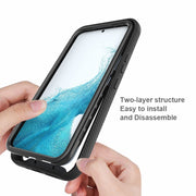 For Samsung Galaxy A54 5G Starry Sky Solid Color Shockproof TPU Clear PC Phone Case(Black)