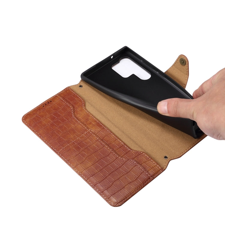 For Samsung Galaxy S24+ 5G Denior Crocodile Texture Oil Edge Leather Phone Case(Green)