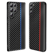 For Samsung Galaxy S25 Ultra 5G Ultra-thin Carbon Fiber Texture Splicing Phone Case(Red)