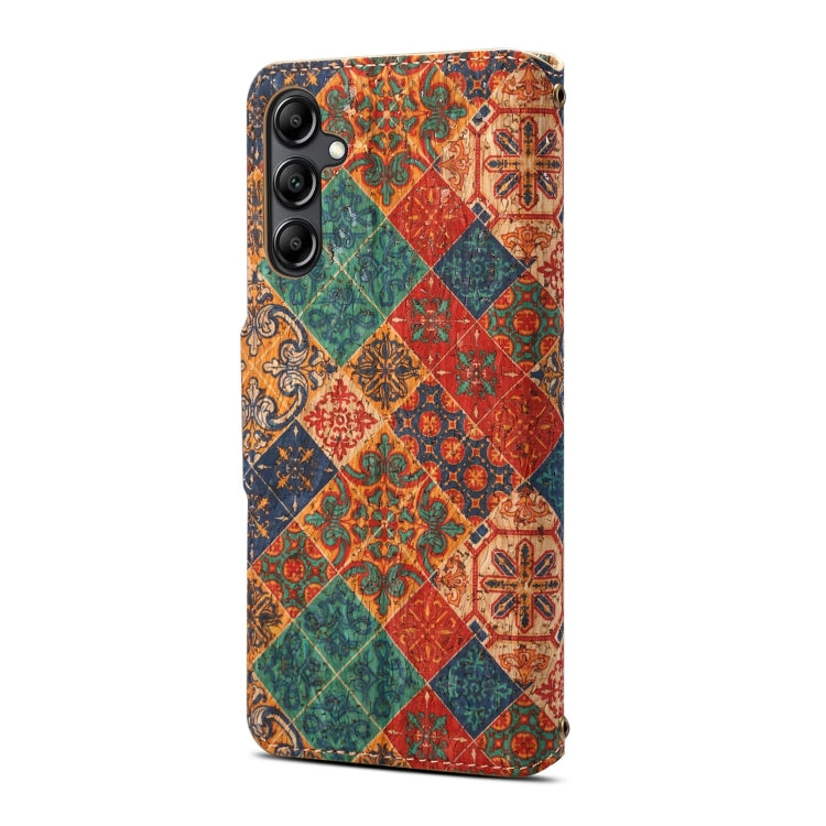 For Samsung Galaxy S24+ 5G Denior Flower Language Series Cork Fabric Oil Edge Leather Phone Case(Winter)
