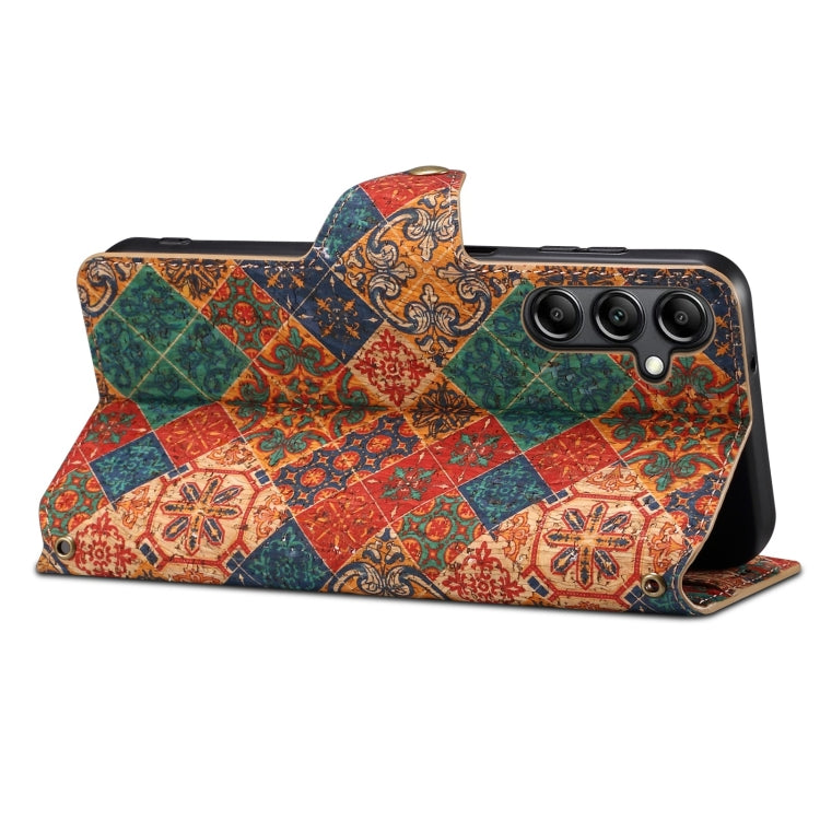 For Samsung Galaxy S24+ 5G Denior Flower Language Series Cork Fabric Oil Edge Leather Phone Case(Winter)