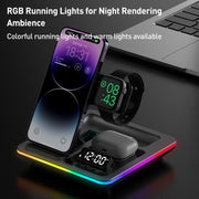 A93 15W 5 in 1 Multifunctional Foldable Wireless Charger Desktop Phone Stand(Black)