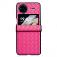 For vivo X Flip Three-piece Set Woven Texture Folding PU Phone Case(Rose Red) - vivo Cases by PMC TechLife | Online Shopping South Africa | PMC TechLife