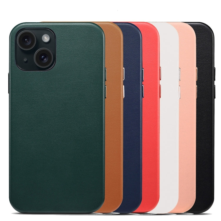 For iPhone 15 Pro Lamb Grain PU Back Cover Phone Case(Brown)