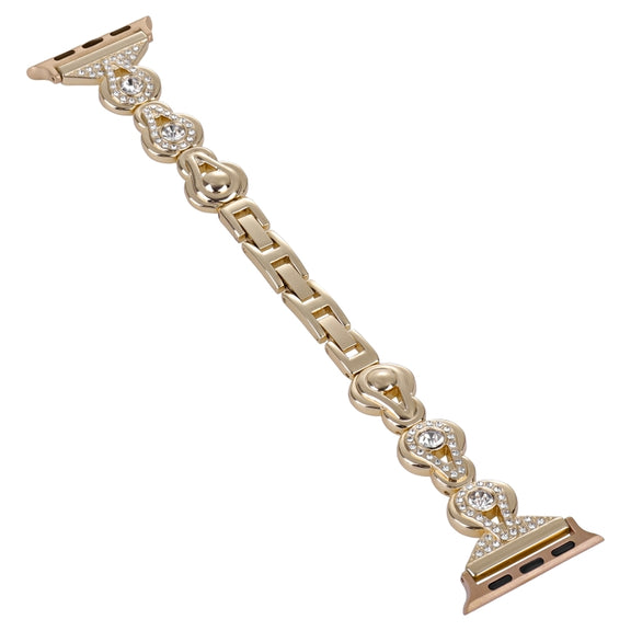 For Apple Watch Series 8 41mm Gourd Diamond Metal Watch Band(Gold)
