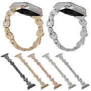 For Apple Watch Series 4 44mm Gourd Diamond Metal Watch Band(Gold)