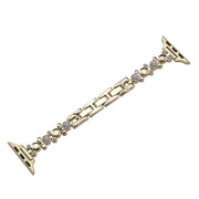 For Apple Watch Series 4 44mm Metal Diamond Bear Chain Watch Band(Gold)