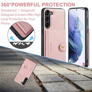 For Samsung Galaxy S24 5G JEEHOOD J01 Retro Magnetic Detachable Wallet Phone Case(Pink)