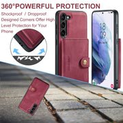 For Samsung Galaxy S24+ 5G JEEHOOD J01 Retro Magnetic Detachable Wallet Phone Case(Red)