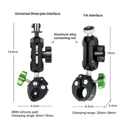 RUIGPRO Crab Clamp Action Camera Bracket 1/4 Ball Head with Phone Clamp